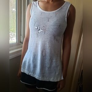 Simons 100% Linen White Tank Top